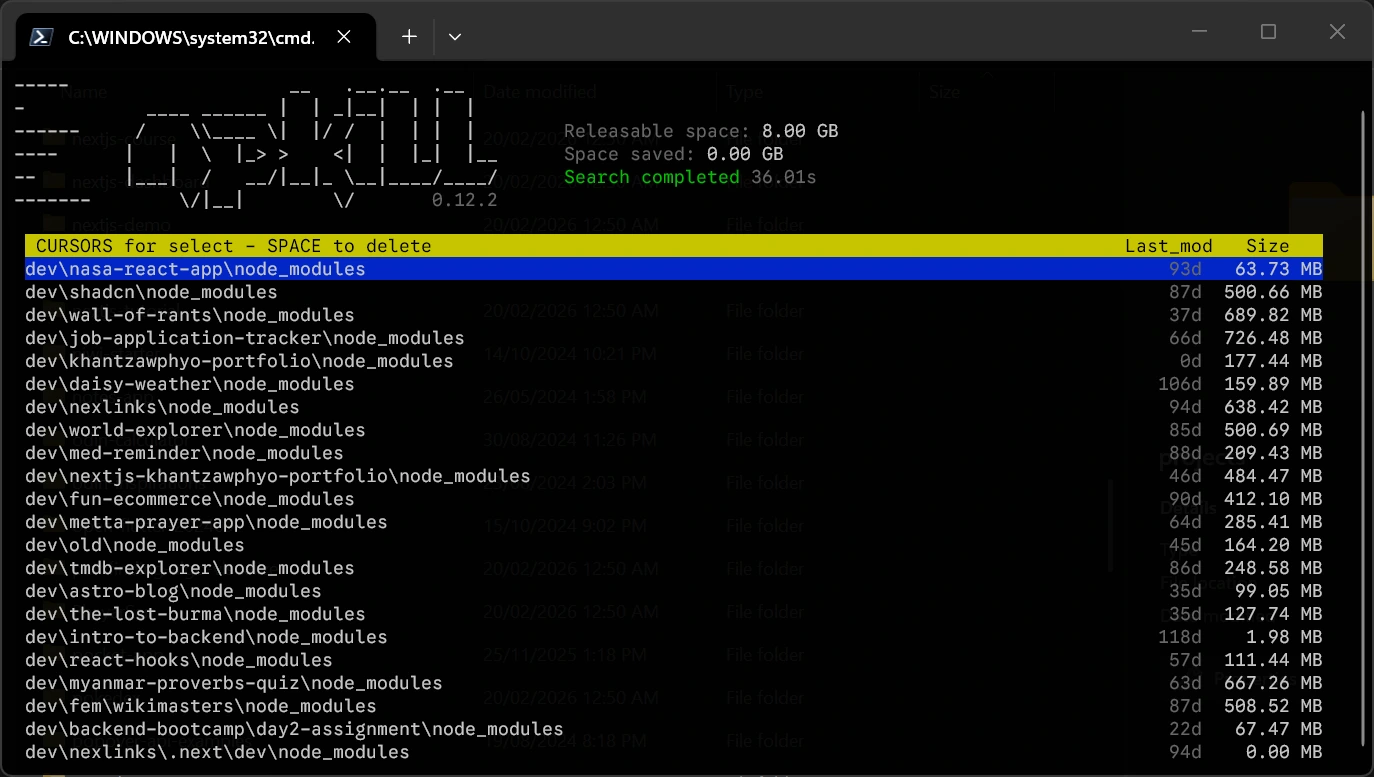 npkill in action